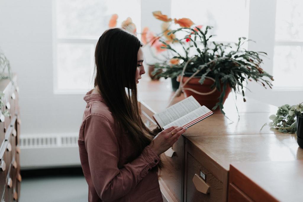 A girl reading a book